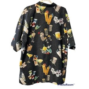 Hawaiian Shirt Sz L Vibes Island Cocktails Tiki Tropical Aloha Magnum